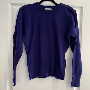 EUC Vintage Gloria Sachs 100% Cashmere Sweater Royal Purple Sz. S